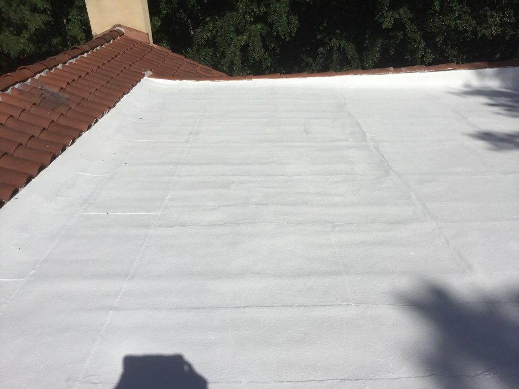Home roof in California with the silicone coating used
